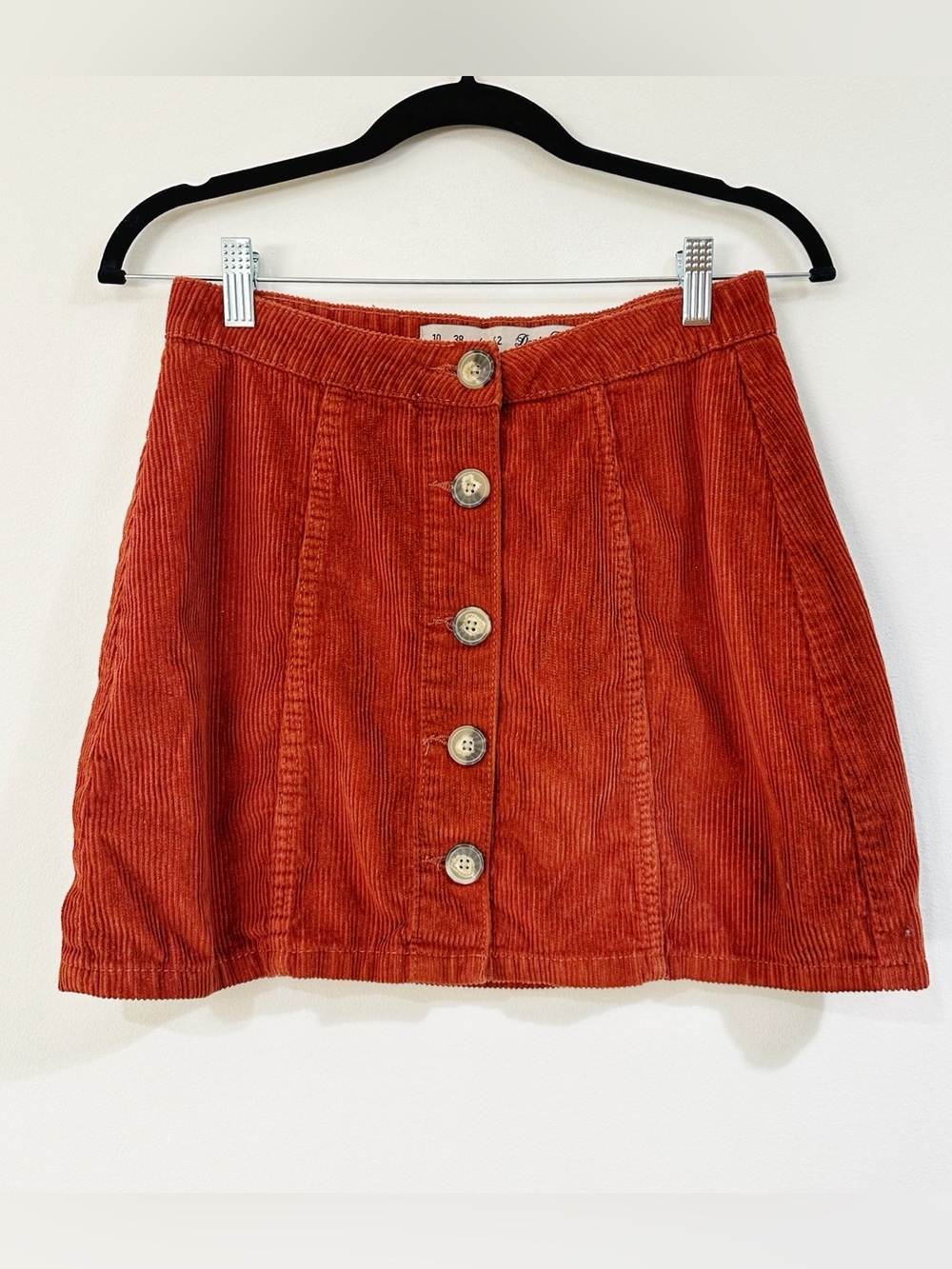 Denim&Co Rust Corduroy Mini Skirt Size 6